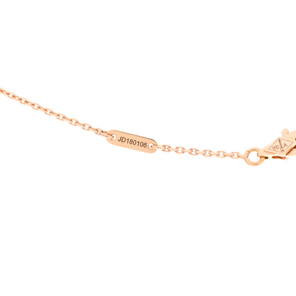 Van Cleef & Arpels 18K Rose Gold Carnelian Sweet Alhambra Pendant Necklace 5 of 7