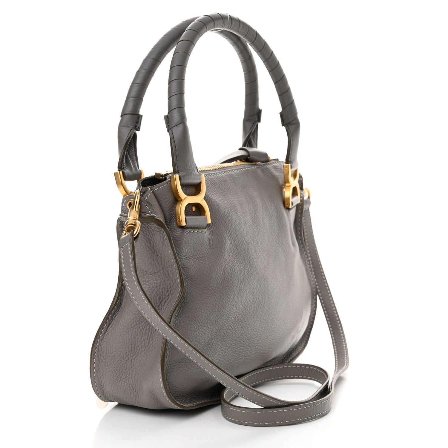Chloe Calfskin Small Marcie Satchel Cashmere Grey 3 of 12