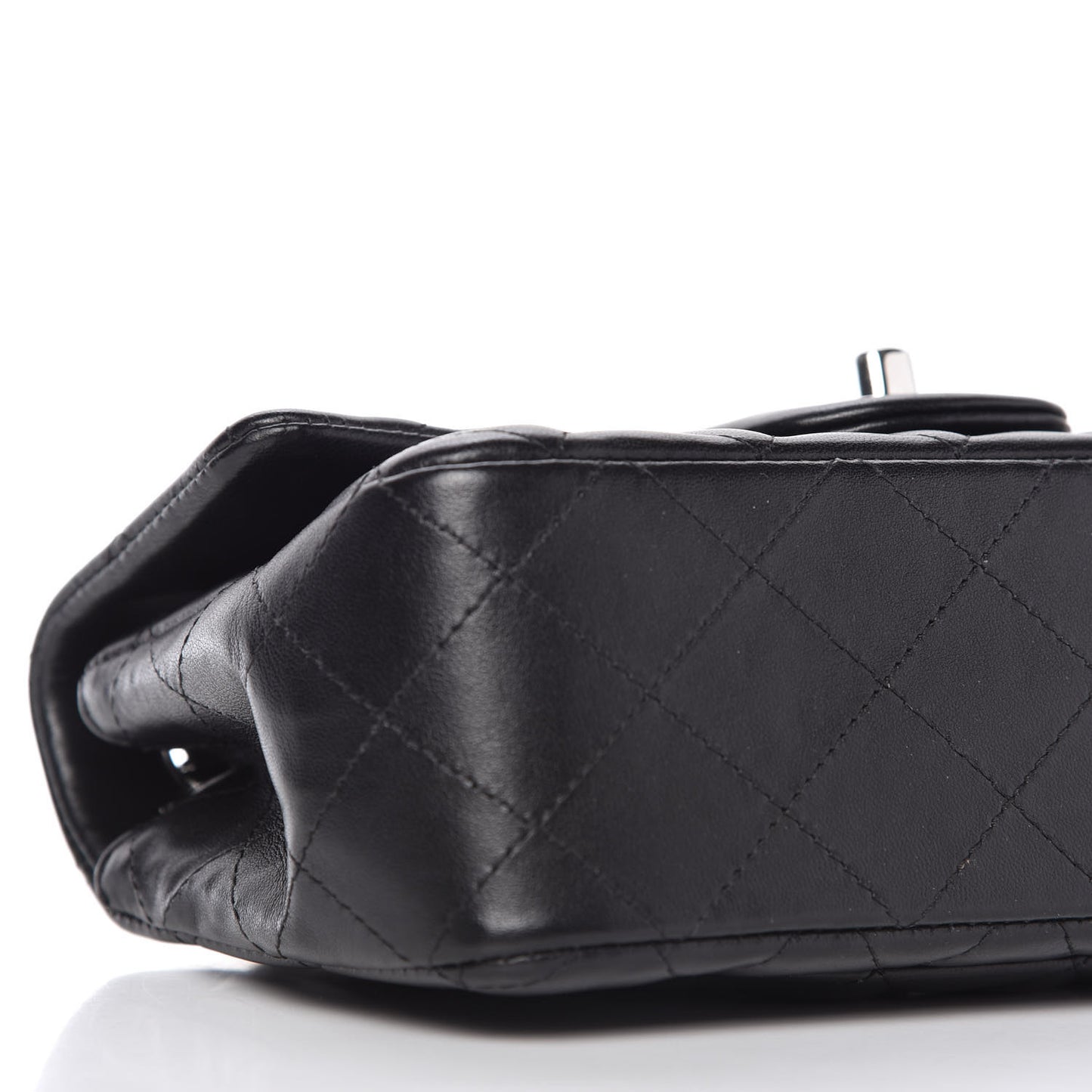 Lambskin Quilted Mini Rectangular Flap Black