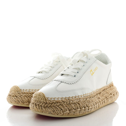 Christian Louboutin Toile Calfskin Espasneak Flat Sneaker 37 Ivory 3 of 11