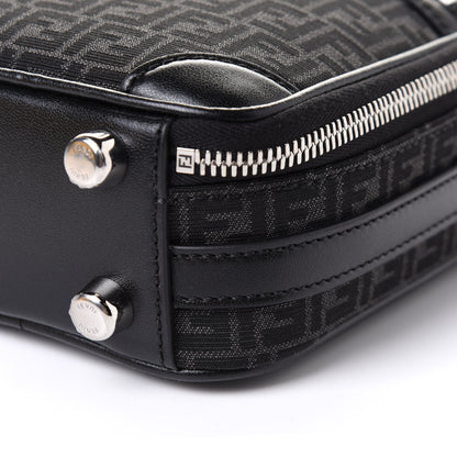 Fendi Recycled Fabric Jacquard Vitello Astro Micro FF Mini Trolley Bag Asfalto Black 10 of 11