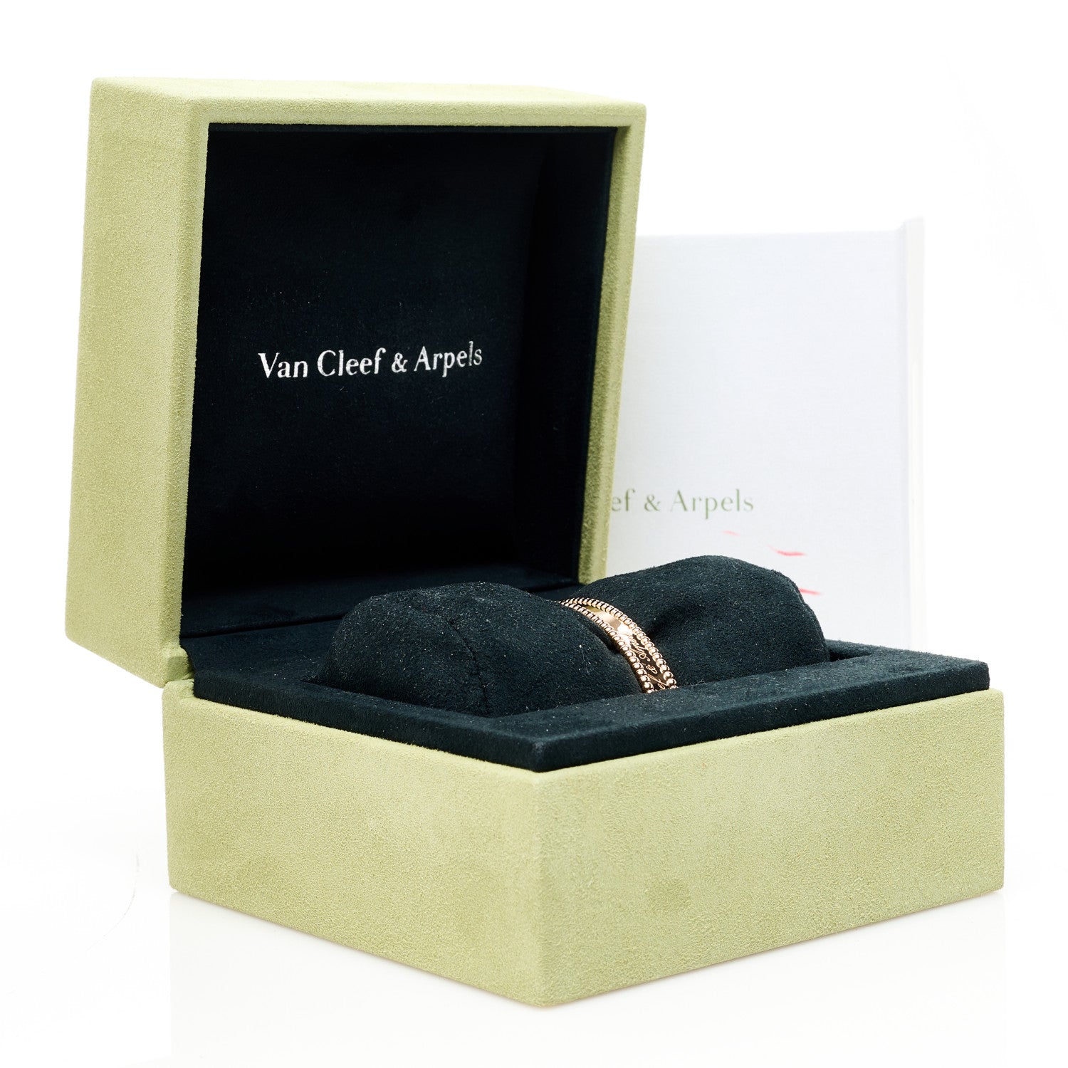 Van Cleef & Arpels 18K Rose Gold Perlee Signature Bangle Bracelet XS 4 of 4