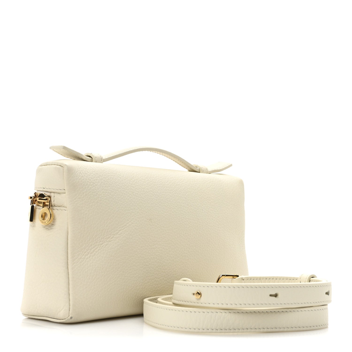 Loro Piana Grained Calfskin L19 Extra Pocket Pouch Whisper White 3 of 9