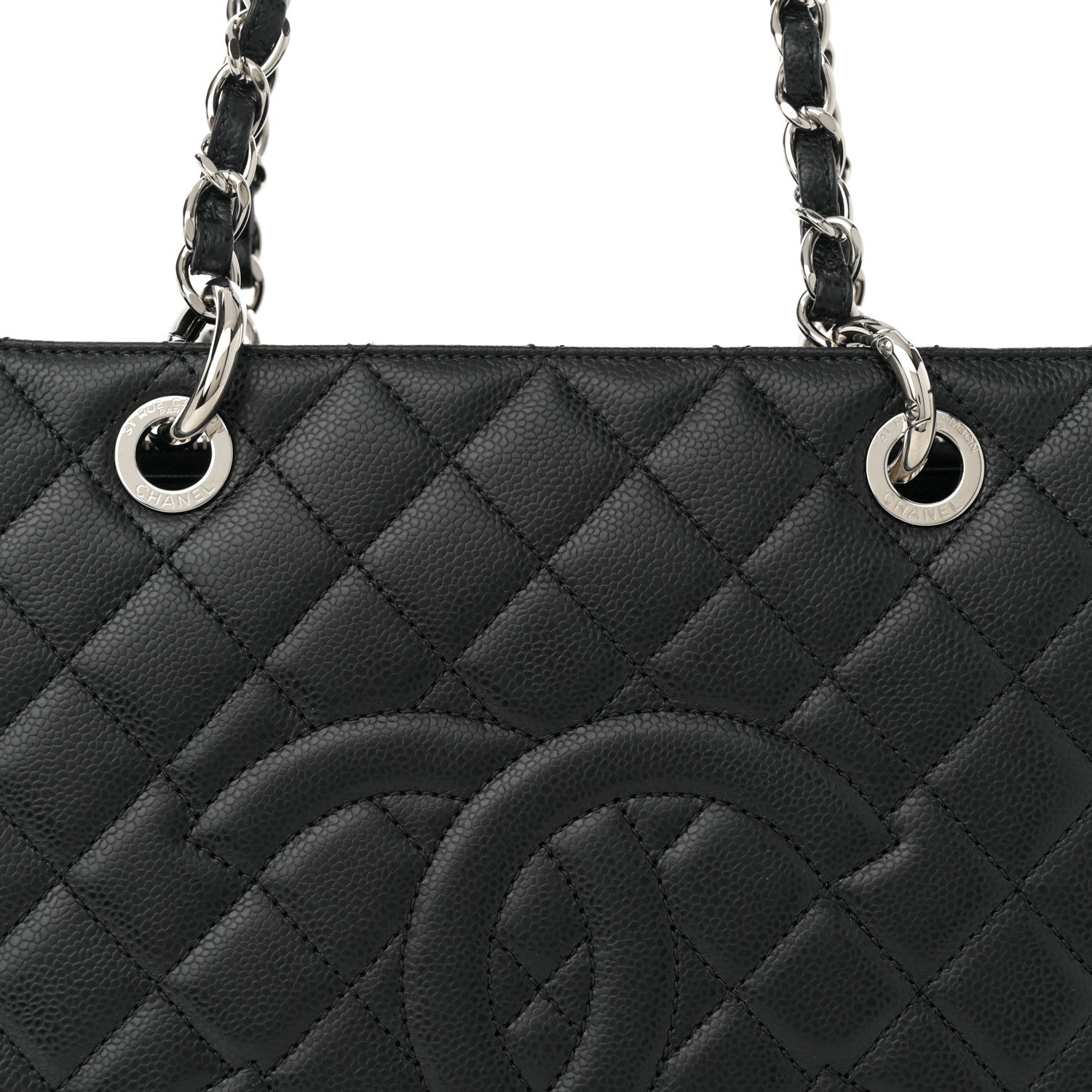 Chanel Caviar Quilted Grand Shopping Tote GST Black 8 of 10