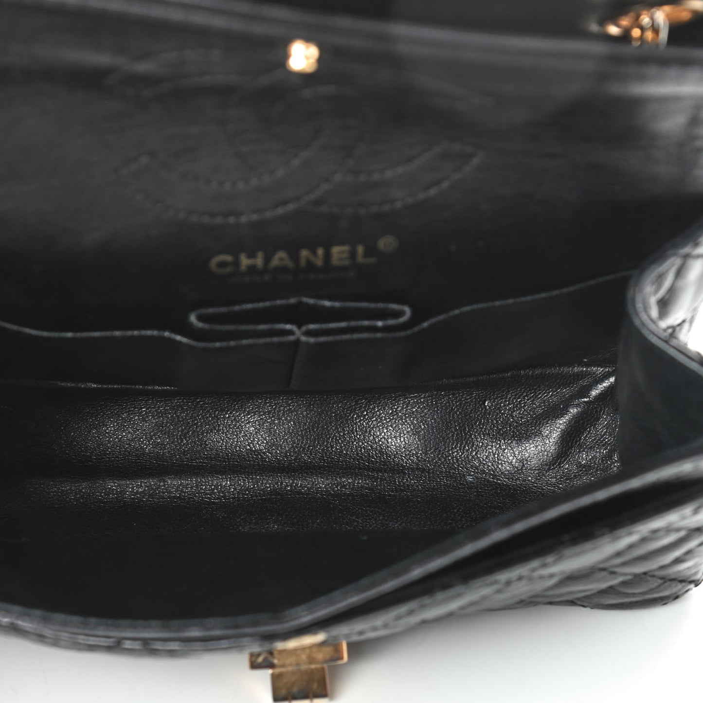 Aged Calfskin Quilted 2.55 Reissue 224 Flap Black