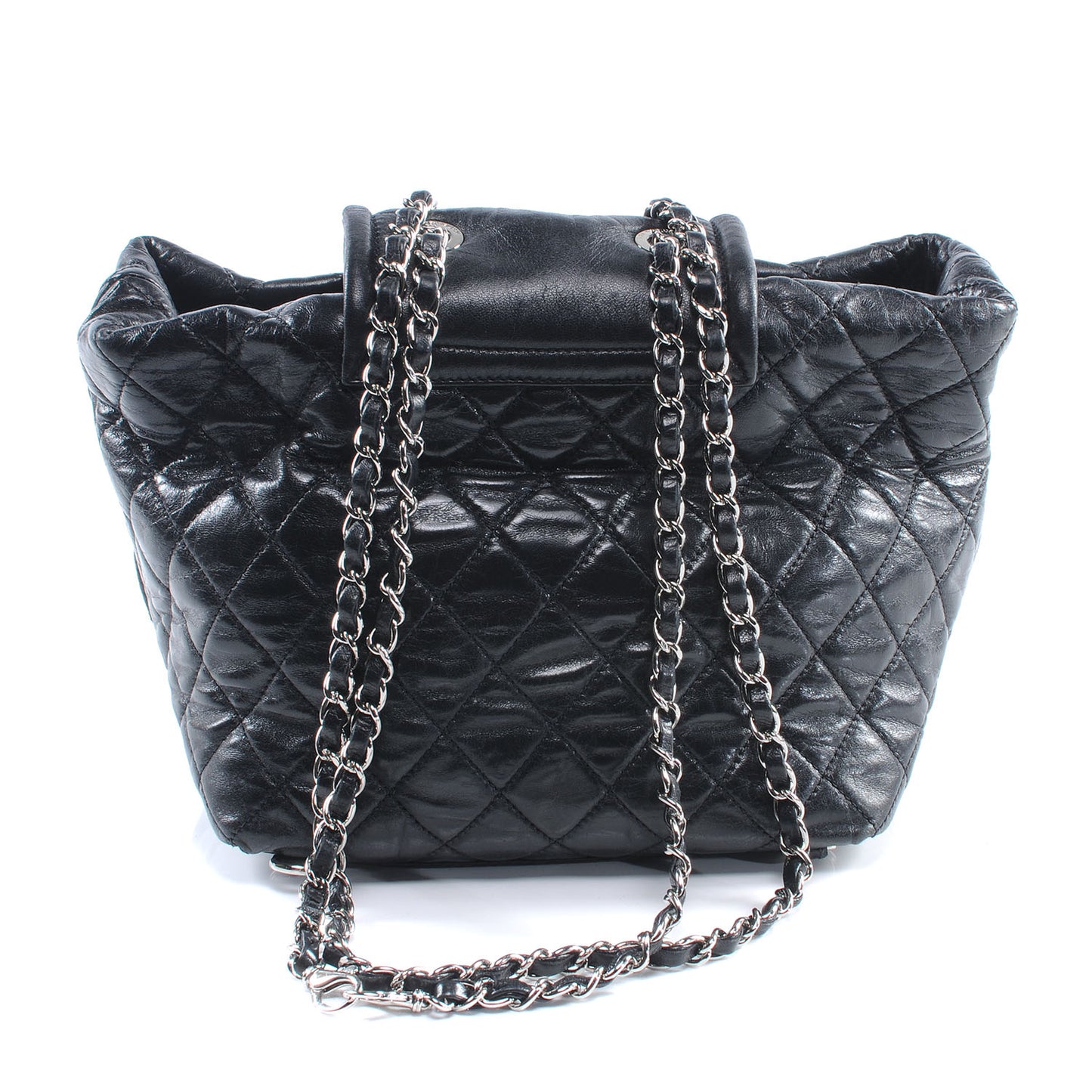Lambskin Quilted Beijing Backpack Bag Black