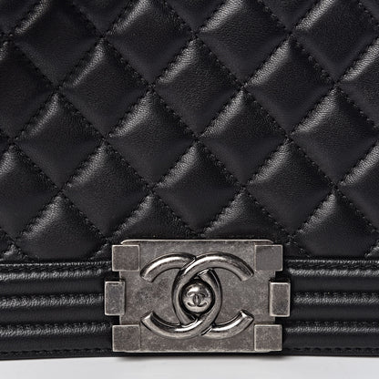 Chanel Lambskin Quilted Medium Boy Flap Black 10 of 10