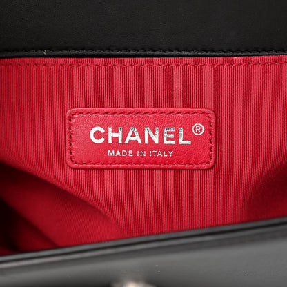 Chanel Lambskin Tweed Woven Medium Chevron Boy Flap Red White Black 6 of 11