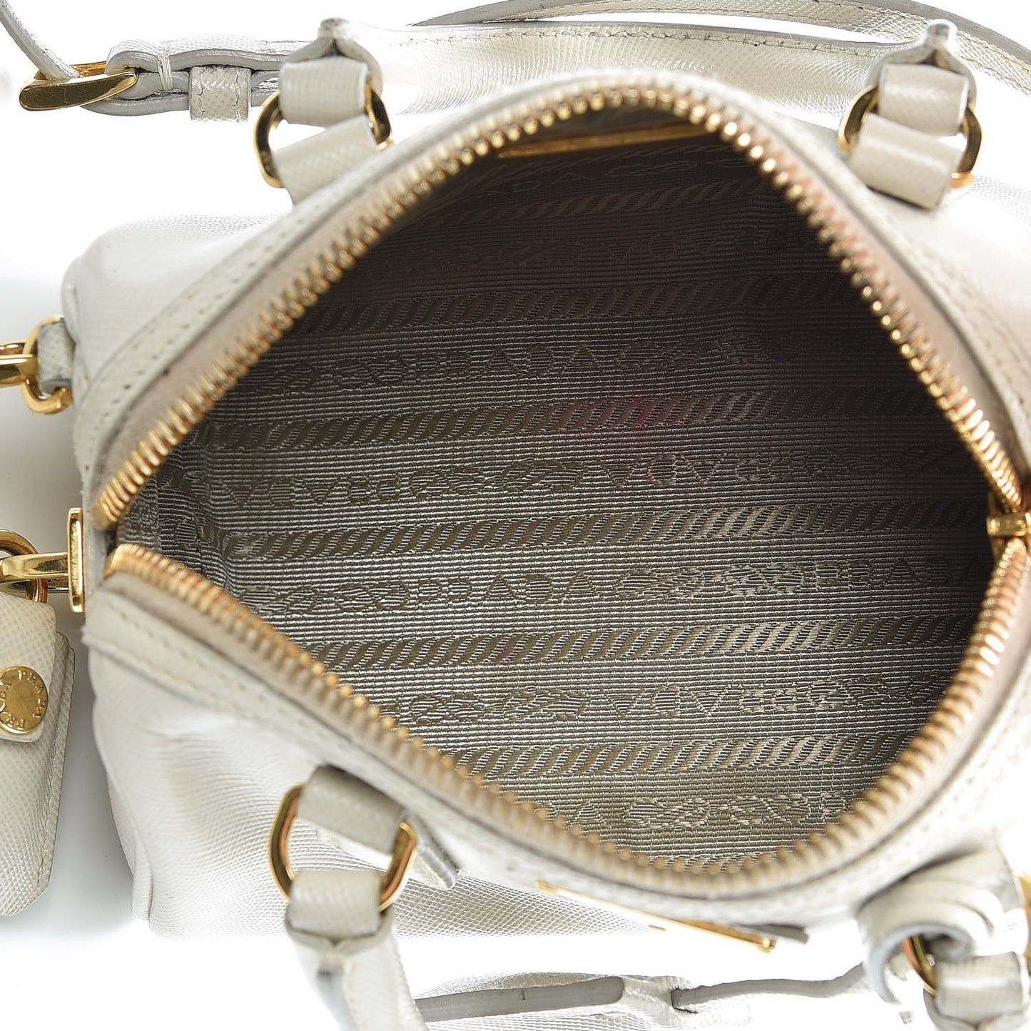 Saffiano Lux Mini Top Handle Crossbody Talco