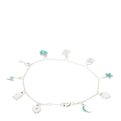 Tiffany Sterling Silver Enamel Love Notes Charm Bracelet Blue 2 of 5