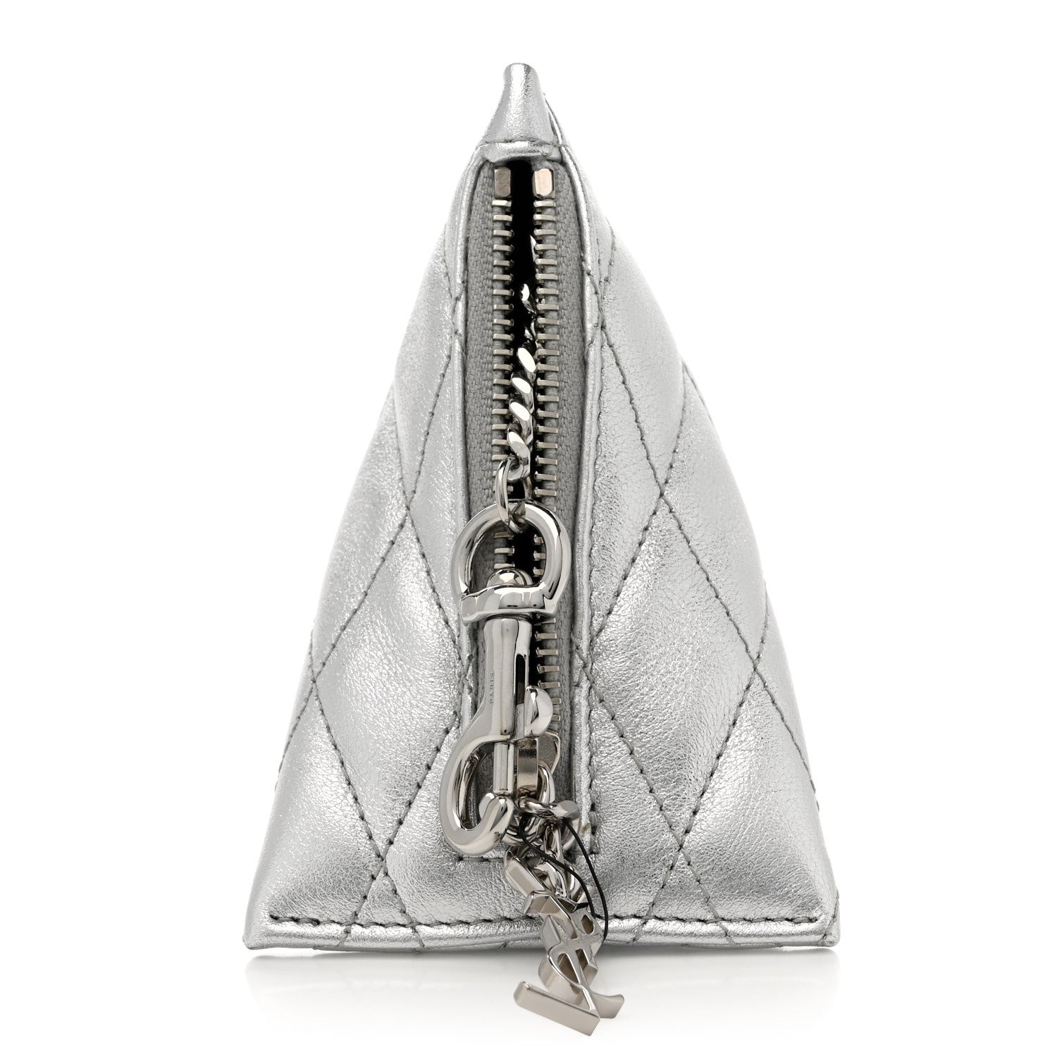 Saint Laurent Metallic Calfskin Berlingo Bag Charm Argento 7 of 7