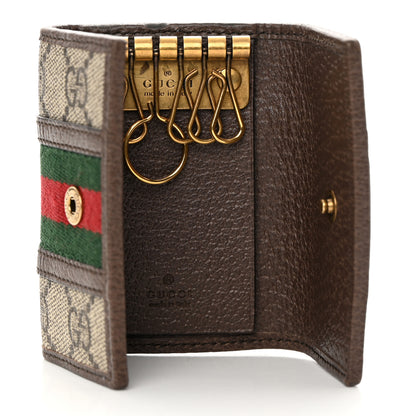 Gucci GG Supreme Monogram Web Ophidia 6 Key Holder Case Beige New Acero 5 of 9
