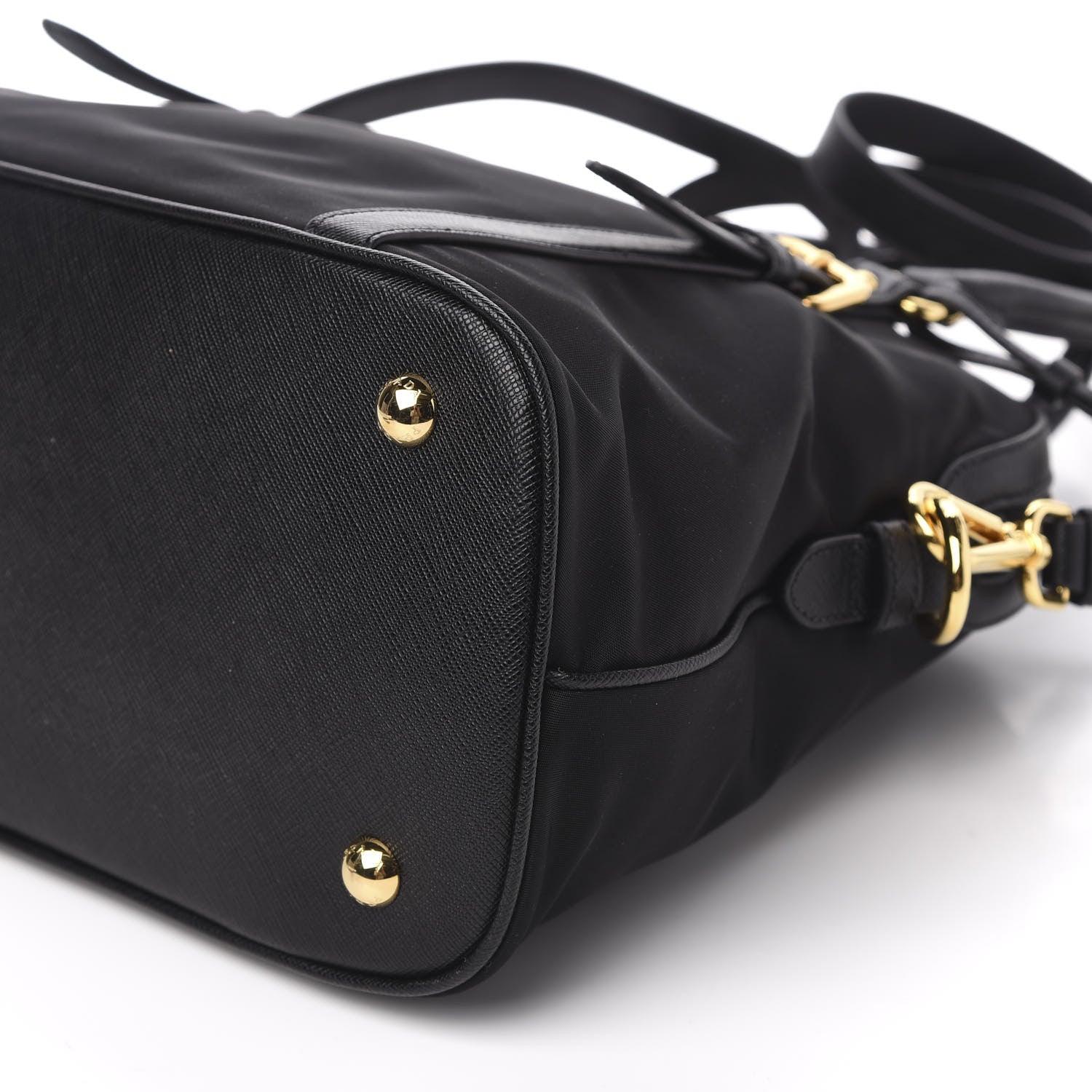 Prada Tessuto Nylon Saffiano Tote Black 10 of 11