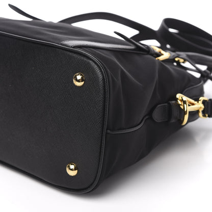 Prada Tessuto Nylon Saffiano Tote Black 10 of 11