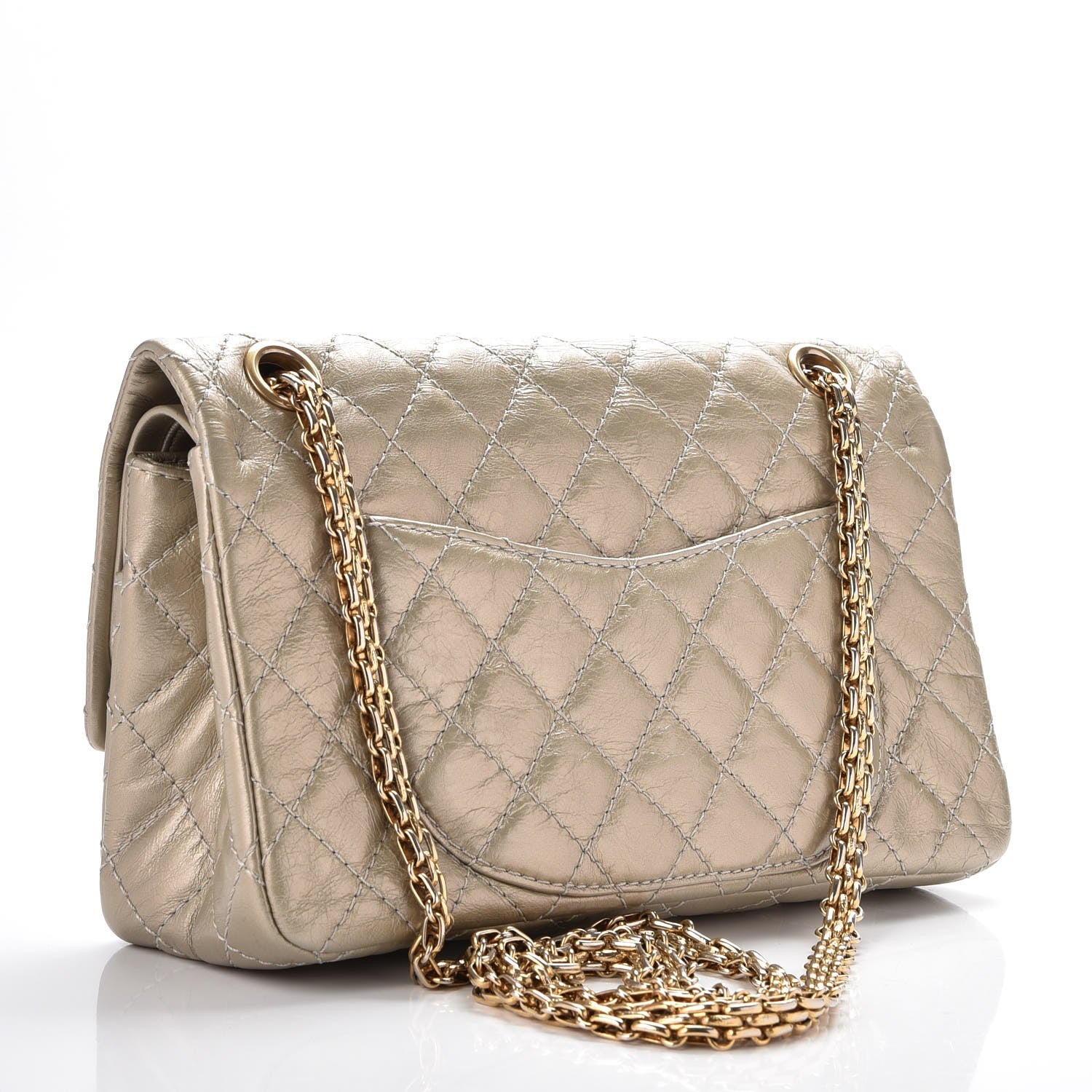 Chanel Metallic Aged Calfskin 2.55 Reissue 225 Flap Light Gold 4 of 8