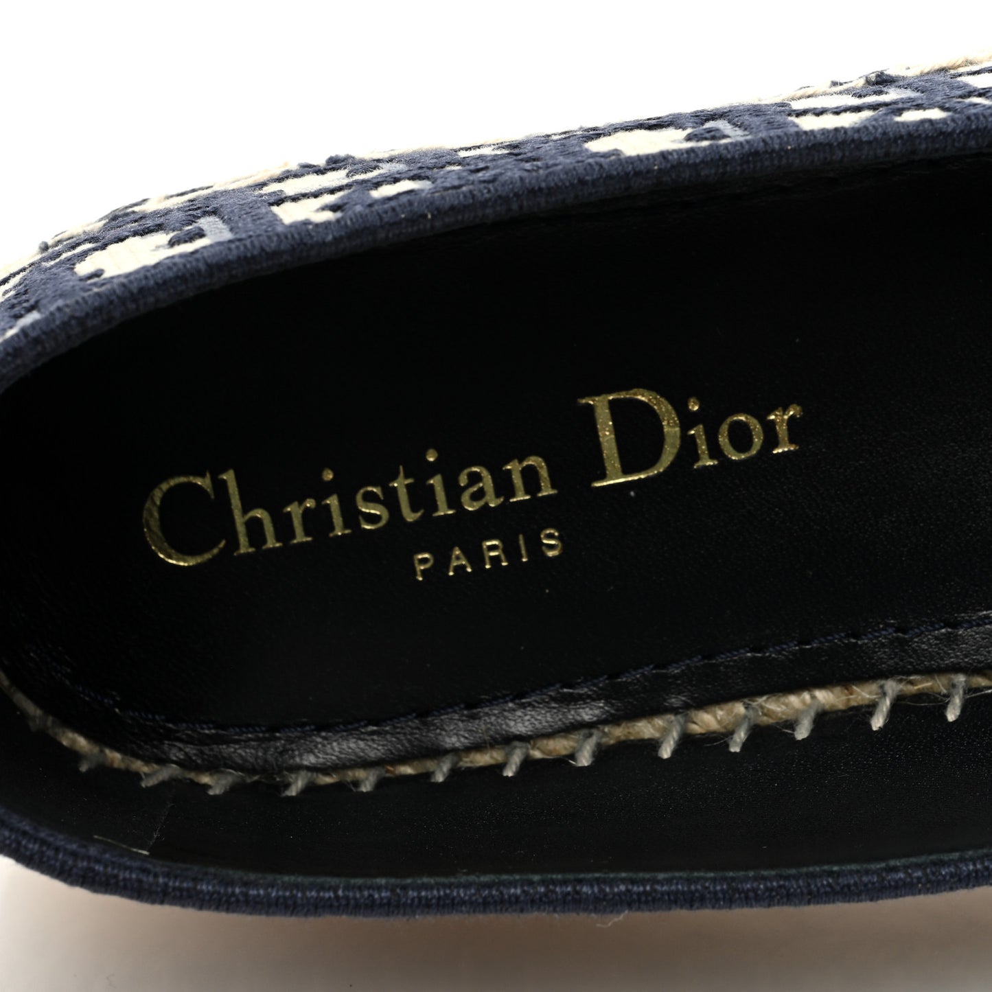 CHRISTIAN DIOR Oblique Embroidered Granville 15mm Espadrilles 39.5 Deep Blue