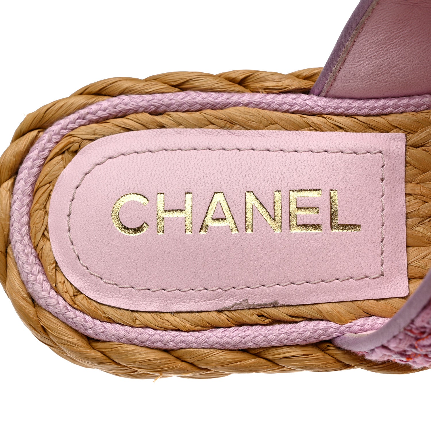 Chanel Tweed CC Thong Sandals Light 36 Purple Pink Red 7 of 9