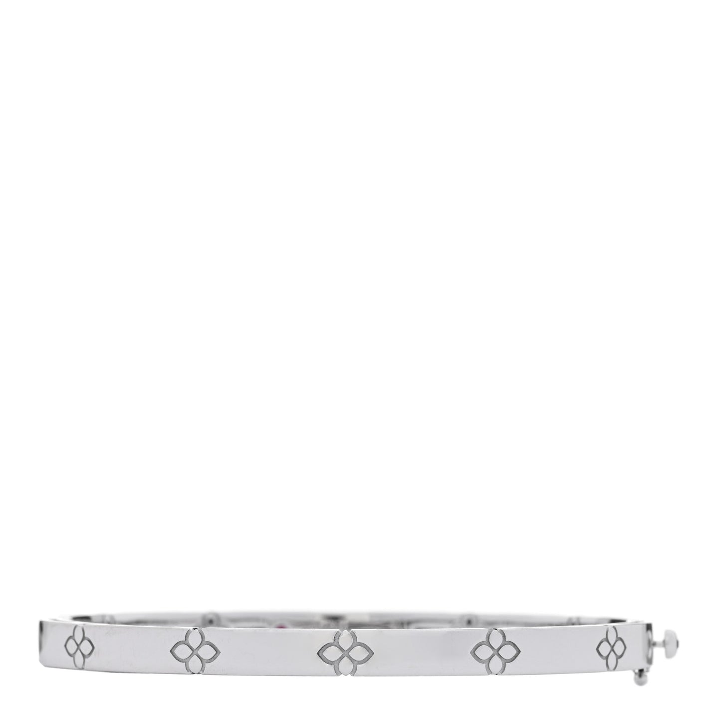 18K White Gold Narrow Love in Verona Bangle Bracelet