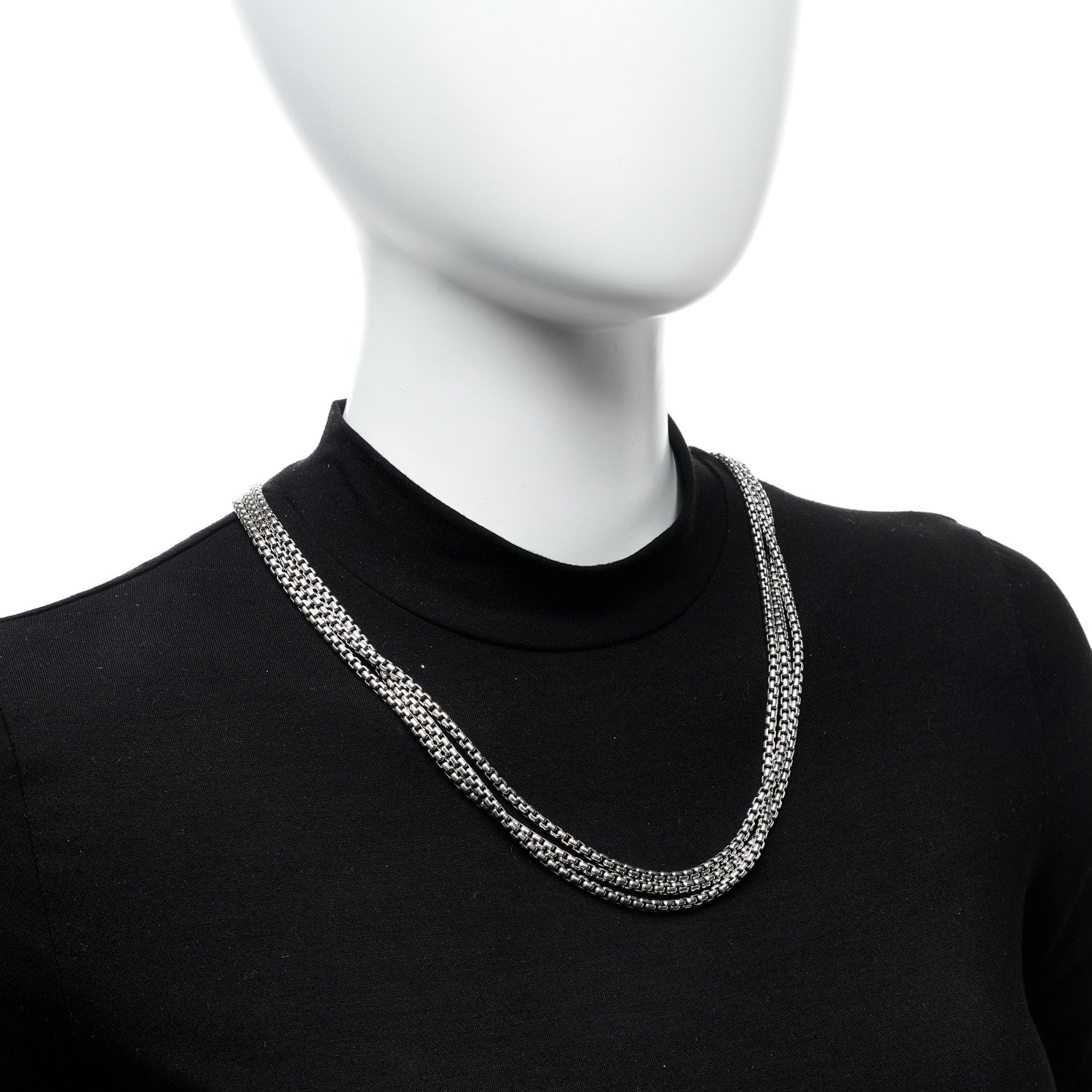 David Yurman Sterling Silver 14K Yellow Gold 3.6mm Box Chain Necklace 72" 2 of 4