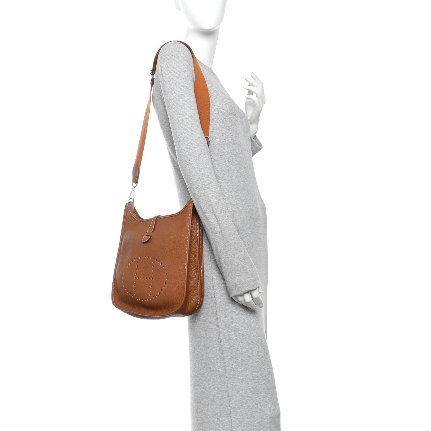 Hermes Taurillon Clemence Evelyne III PM Gold 2 of 11