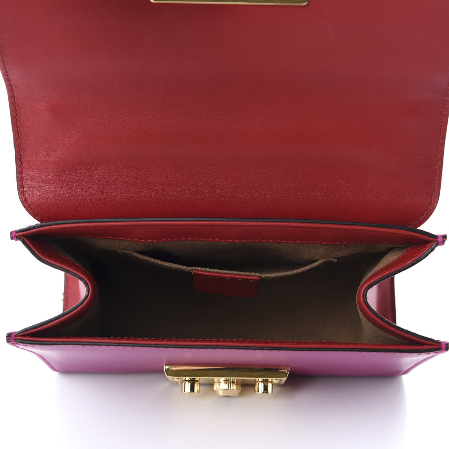 Gucci Calfskin Small Padlock Shoulder Bag New Rosette Hibiscus Red 5 of 10