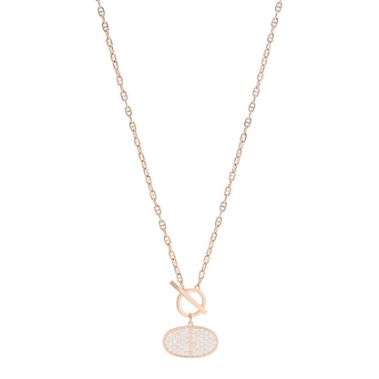Hermes 18K Rose Gold Diamond Chaine D'Ancre Verso Pendant Necklace ST 1 of 5