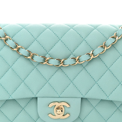 Chanel Caviar Quilted Medium Double Flap Light Blue 8 of 12