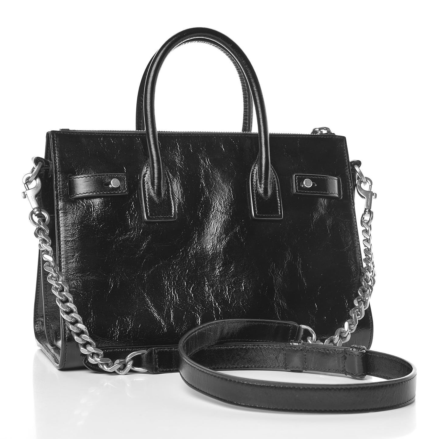 Glace Calfskin Baby Souple Sac De Jour Black