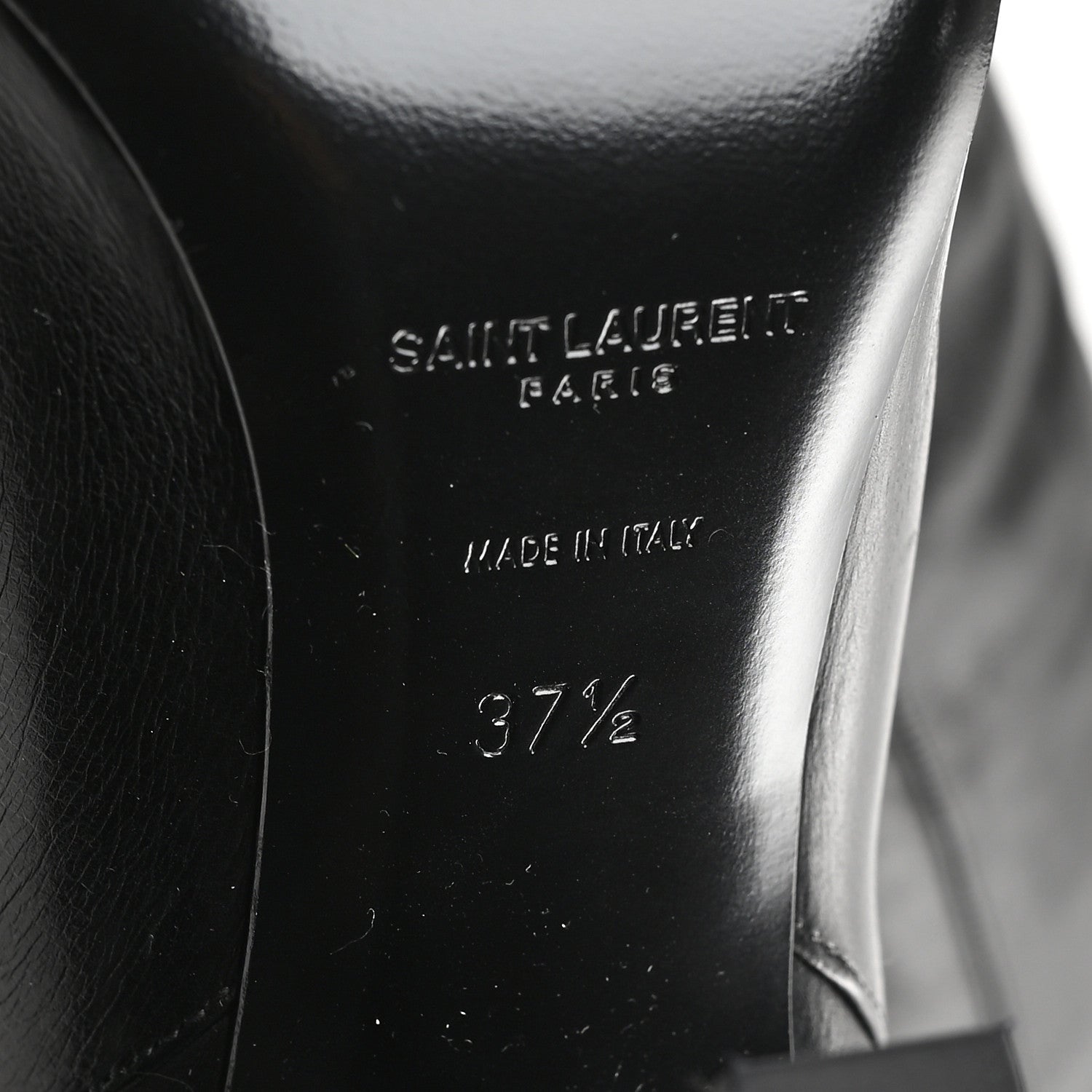 Saint Laurent Smooth Calfskin Betty 95 Over The Knee Boots 37.5 Black 7 of 7