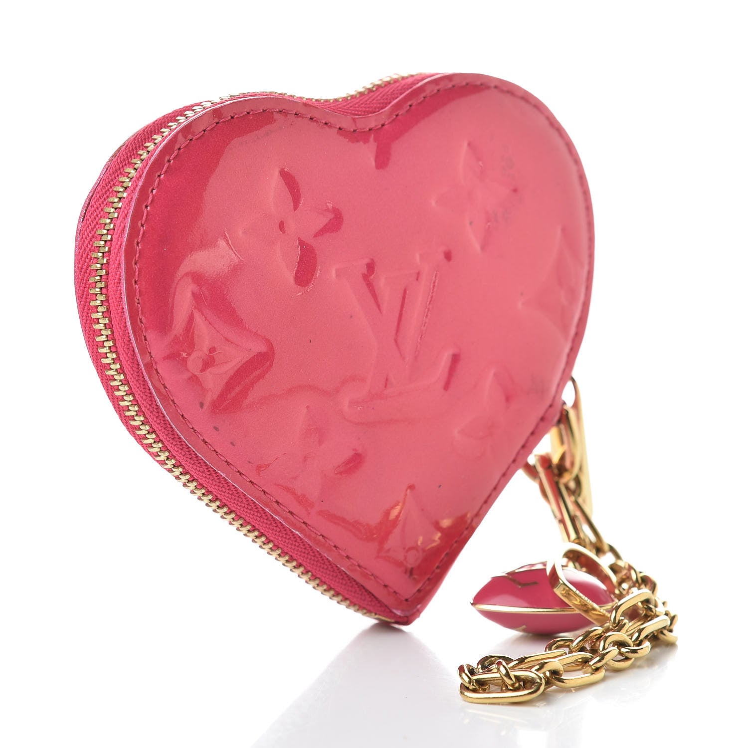 Louis Vuitton Vernis Heart Coin Purse Rose Pop 3 of 9
