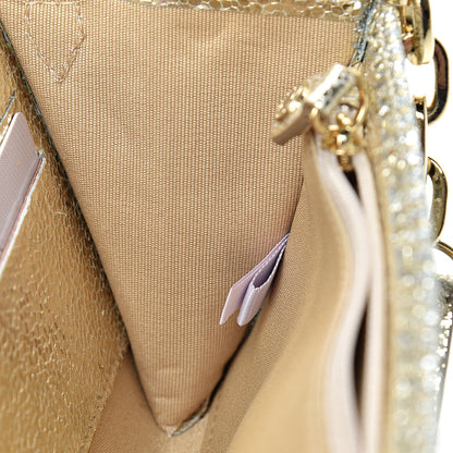 Jimmy Choo Glitter Fabric Large Riane Clutch Champagne 6 of 10