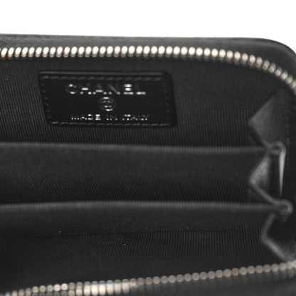 Chanel Caviar Quilted Boy Zip Around Coin Purse Wallet Black 5 of 10