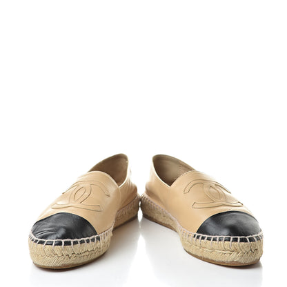 Chanel Lambskin CC Espadrilles 36 Beige Black 5 of 15