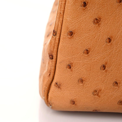 Hermes Ostrich Kelly Retourne 32 Gold 9 of 18