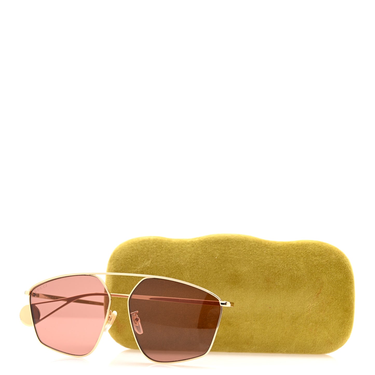 Square Frame GG0437SA Sunglasses Gold
