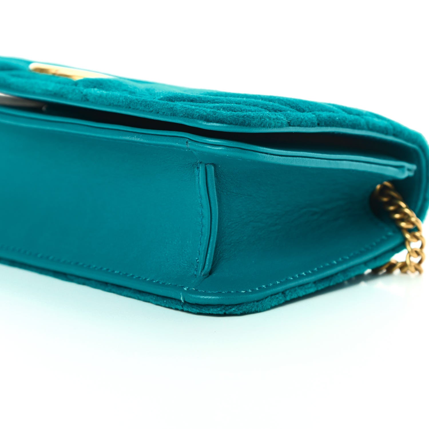 Gucci Velvet Matelasse GG Marmont Mini Bag Pavone Cyan 9 of 10