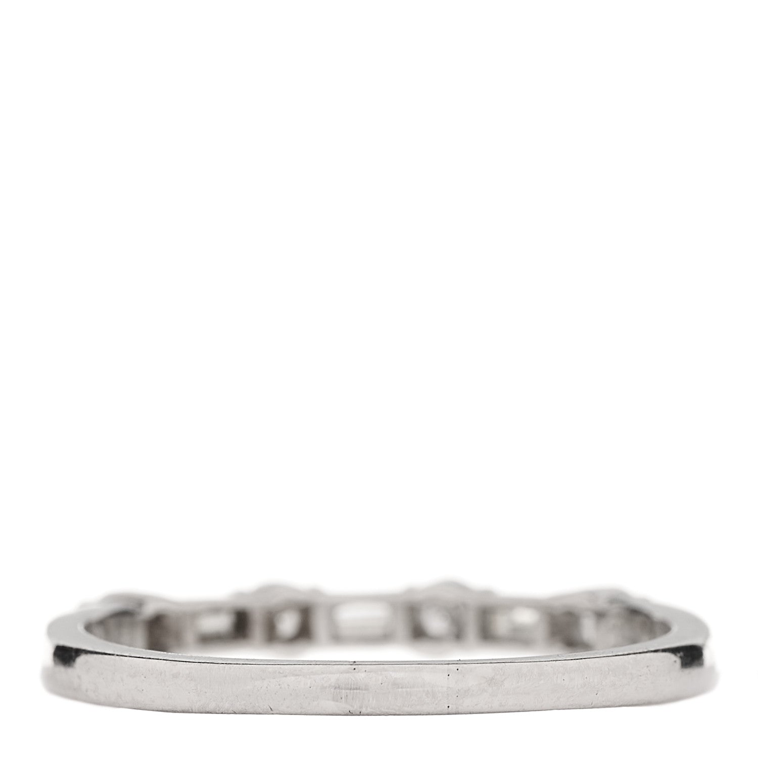 Tiffany Platinum Diamond Round Baguette Half Band Ring 56 7.5 3 of 5