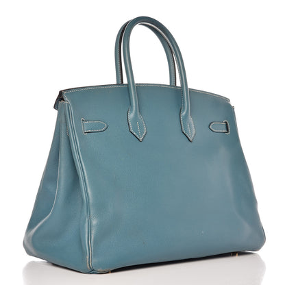 Hermes Epsom Birkin 35 Blue Jean 3 of 43