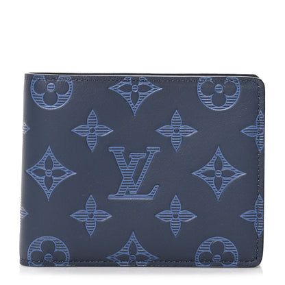 Louis Vuitton Calfskin Monogram Shadow Multiple Wallet Navy 1 of 6
