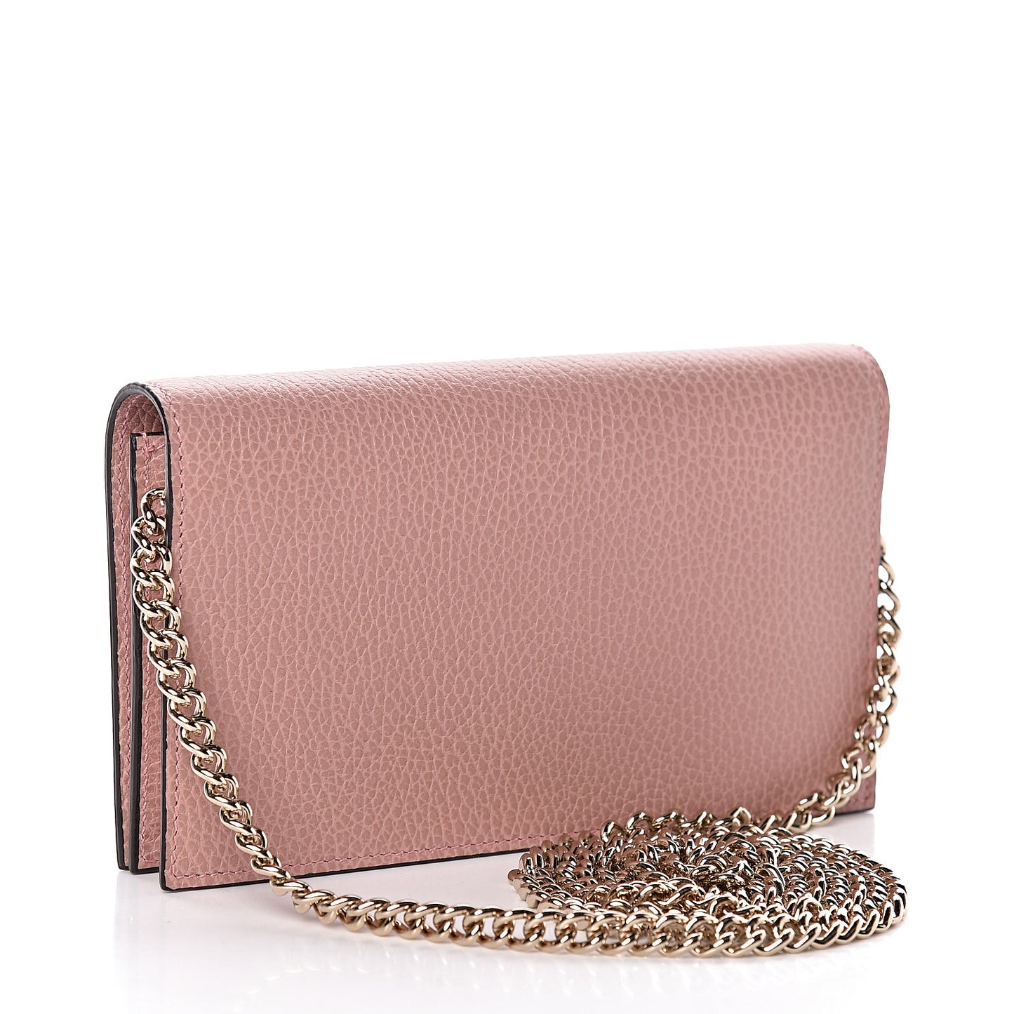 Dollar Calfskin Medium Betty Chain Wallet Soft Pink