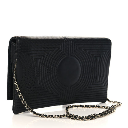 Chanel Calfskin Korean Garden Clutch With Chain Black 2 of 9