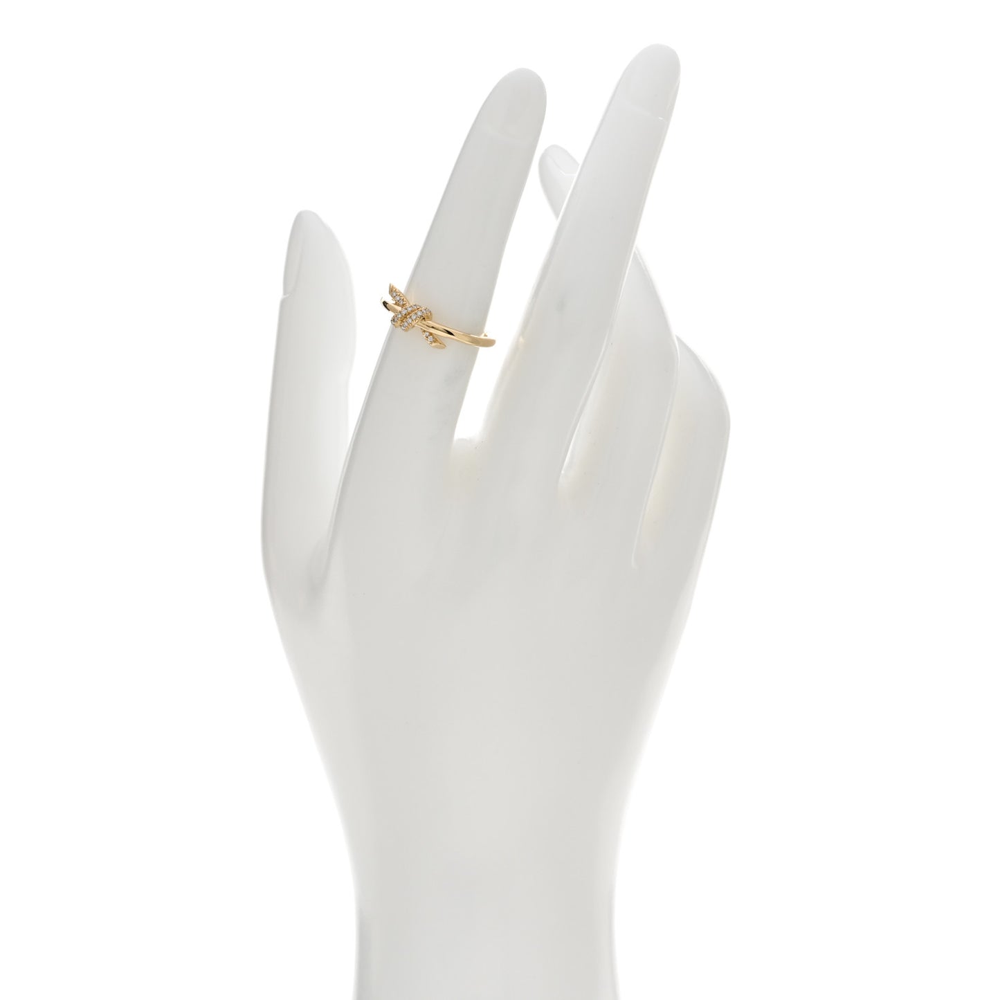 18K Yellow Gold Diamond Small Knot Ring 52 6