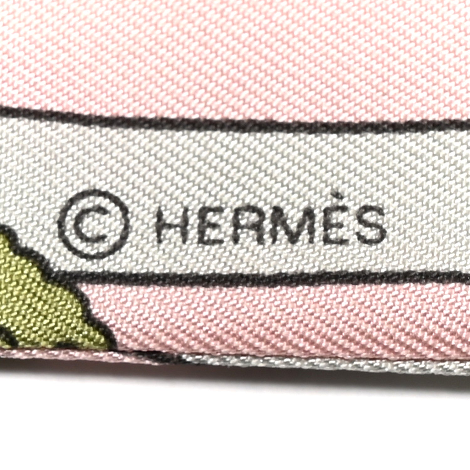 Hermes Silk Les Nouveaux Amoureux de Paris Twilly Rose Pale Vert Rose 4 of 6