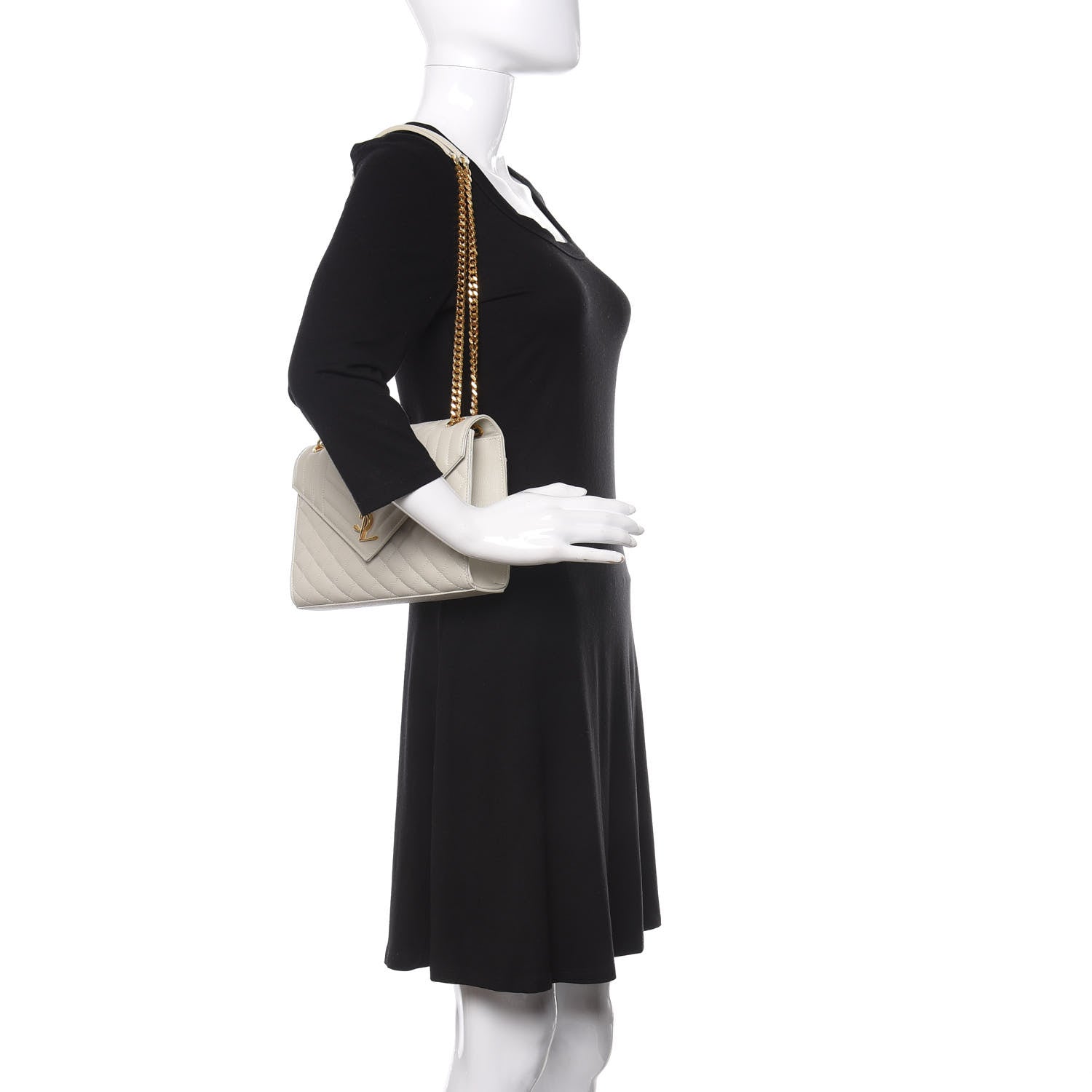 Saint Laurent Grain De Poudre Textured Mixed Matelasse Medium Triquilt Monogram Satchel Porcellana 2 of 8