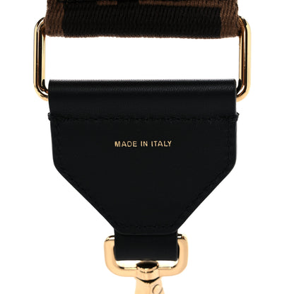 Fendi Ribbon Vitello Seta FF 1974 Adjustable Strap You Fango Marrone Black 3 of 5
