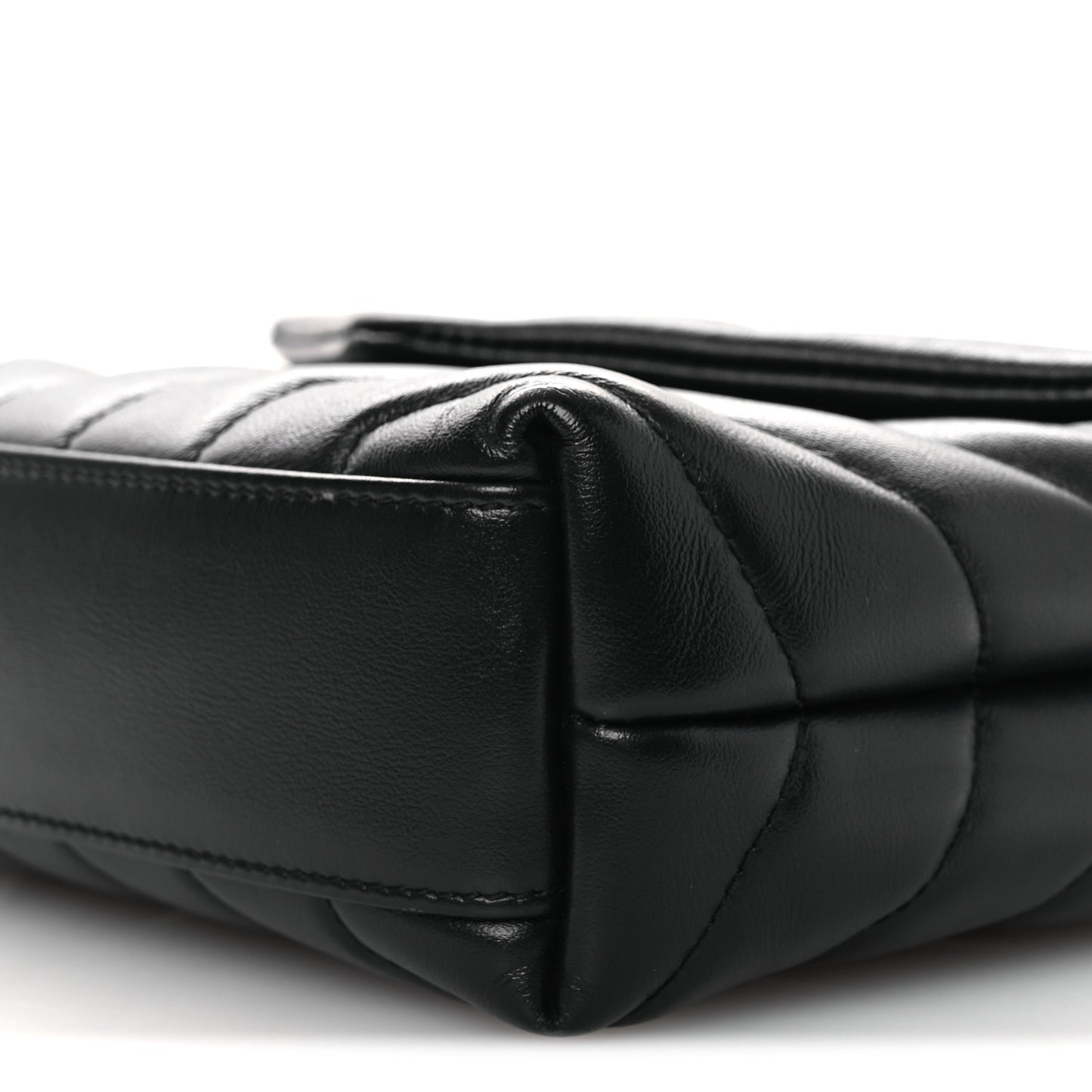 Calfskin Y Quilted Monogram Monochrome Toy Loulou Crossbody Bag Black