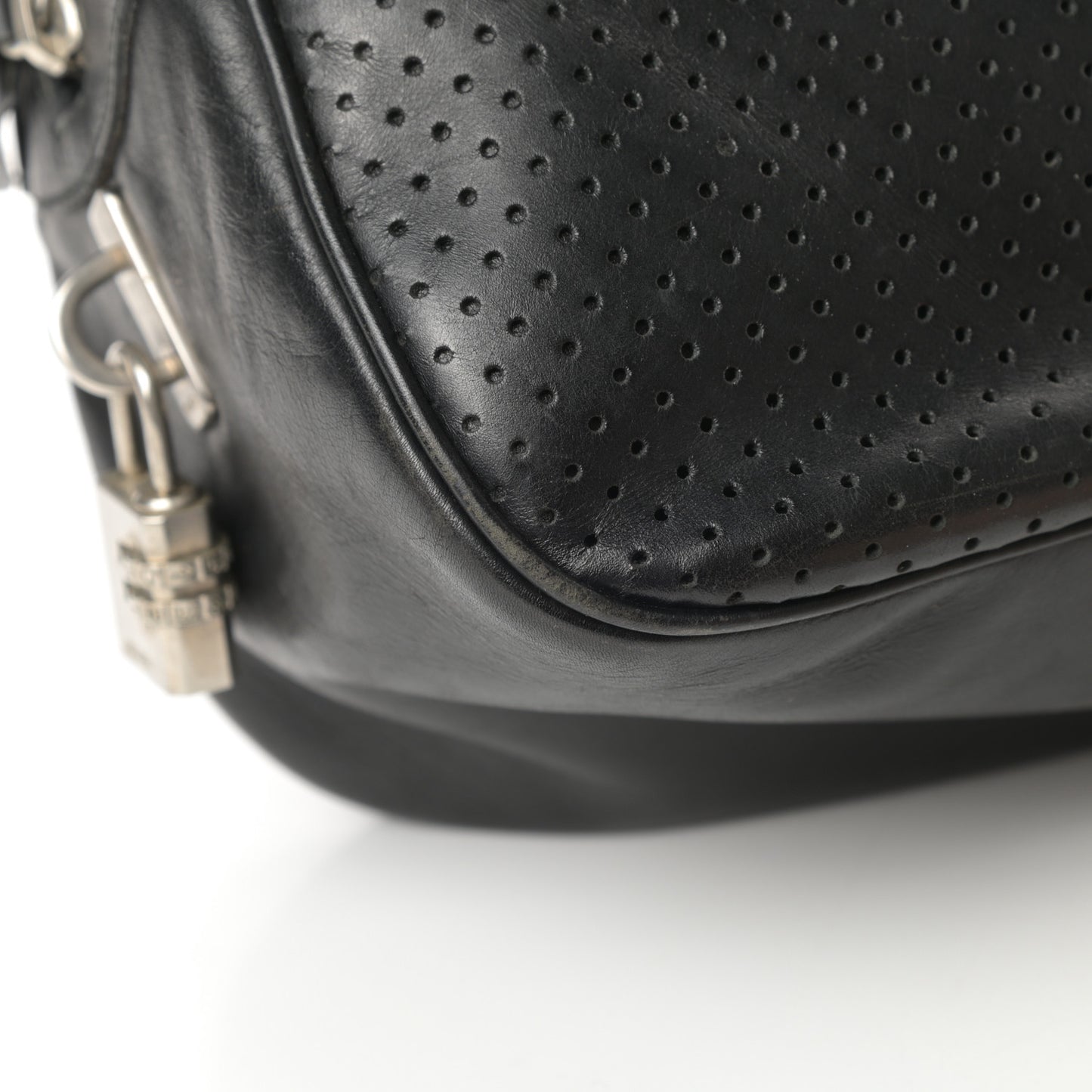 Vitello Drive Perforated Bowling Bag Black