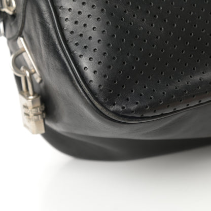 Prada Vitello Drive Perforated Bowling Bag Black 9 of 17