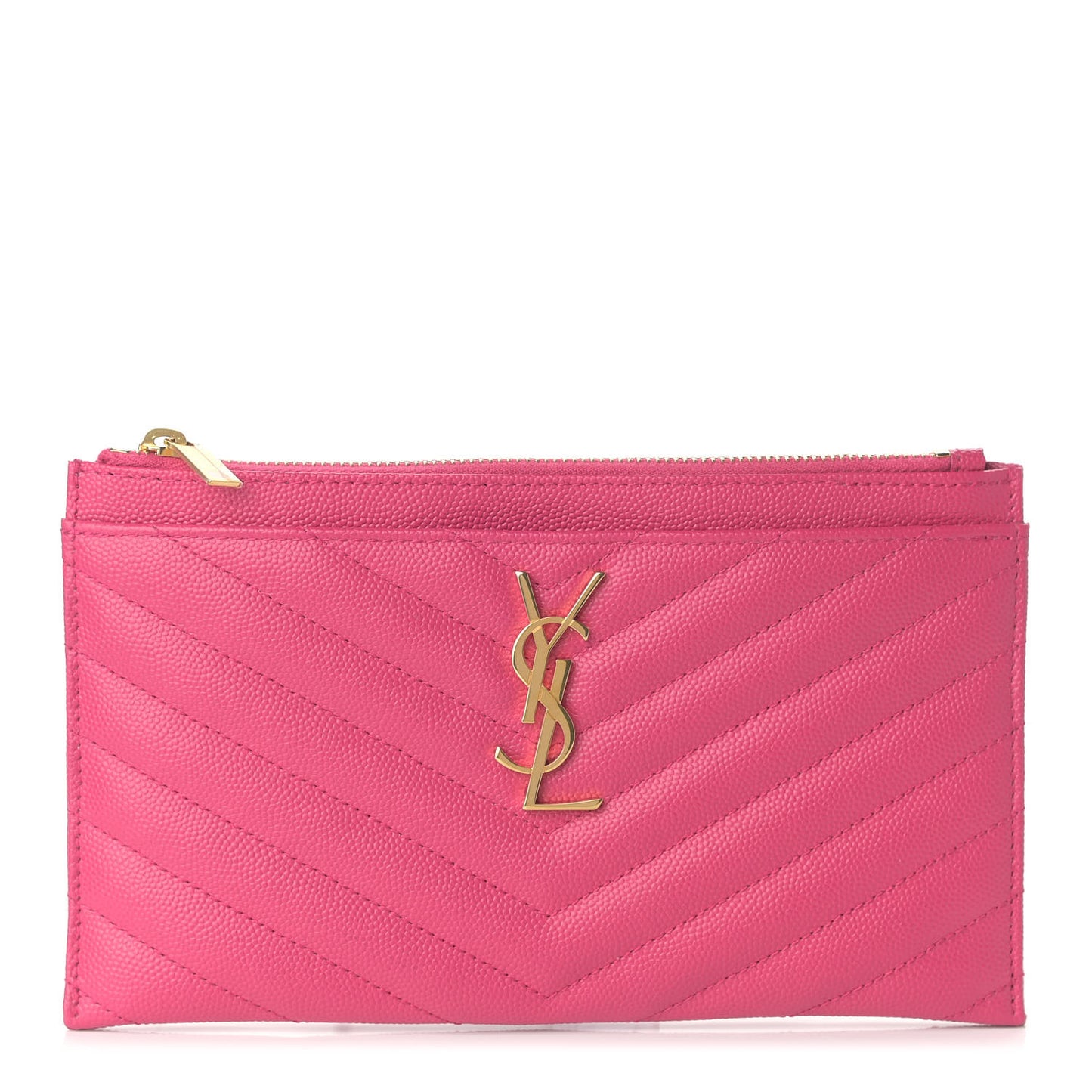 Grain De Poudre Chevron Monogram Bill Pouch Bright Pink