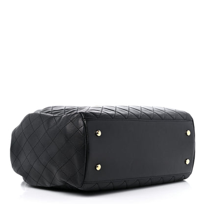 Chanel Lambskin Quilted Large Drawstring Bag Black 4 of 12
